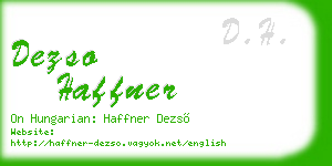 dezso haffner business card
